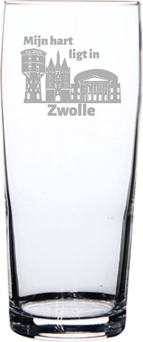 Gegraveerde bierfluitje 19cl Zwolle
