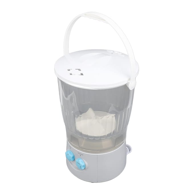 Kleine Wasmachine 85W 10L Tot 15 Minuten Timer Compacte Wasmachine voor Huis Appartement EU white