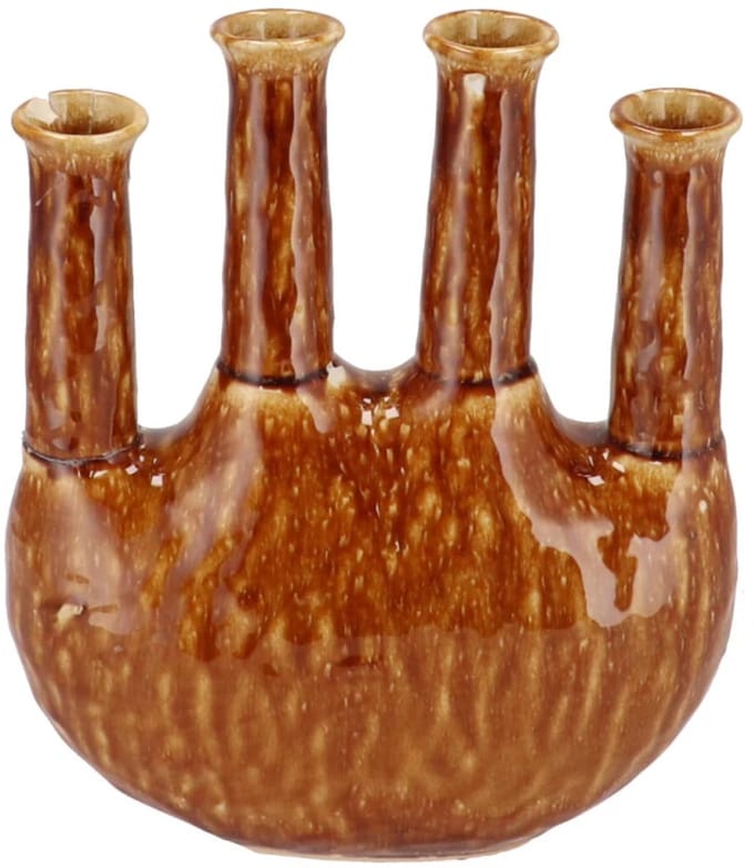 Vaas Inga Jahra bruin ovale tube 23x10x27cm Daan kromhout