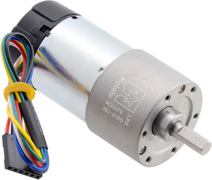 34:1 Metal Gearmotor 25Dx67L mm HP 12V with 48 CPR Encoder Pololu 4844