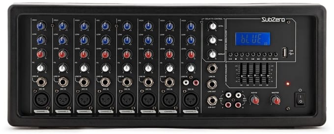 SubZero SZ-PMIX8-MP3 8-Kanaals Actieve Mixer met Digitale Media Player