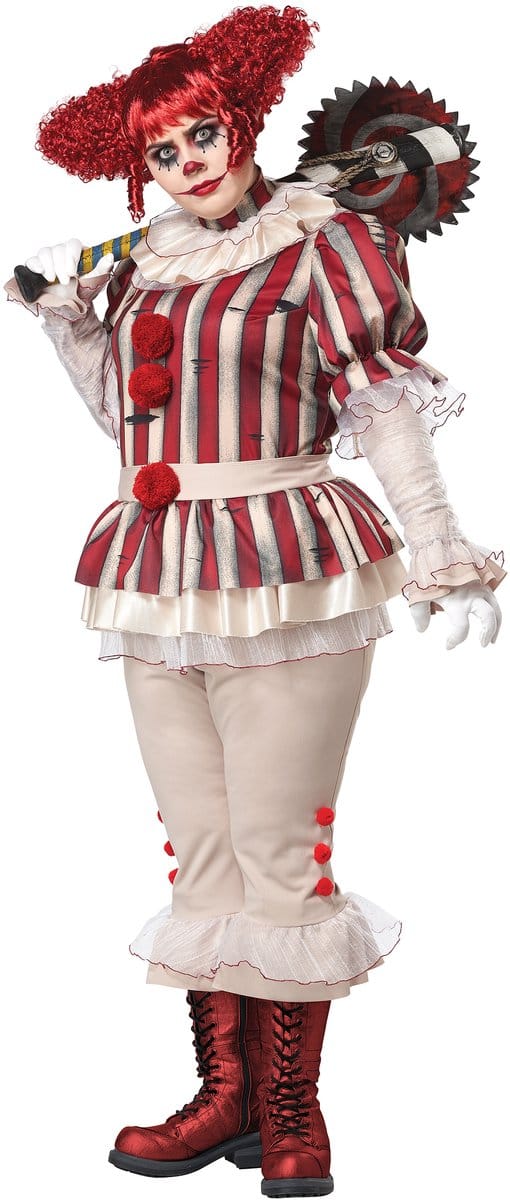 Vegaoo - Plus size psycho clownskostuum voor dames