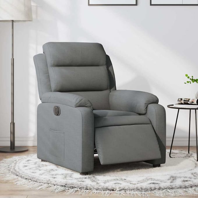 vidaXL - Fauteuil - elektrisch - verstelbaar - stof - donkergrijs