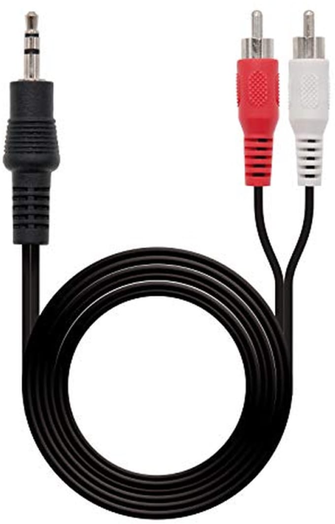 Stereo audiokabel 3,5 mm naar 2 RCA-stekkers - 5 meter - zwart