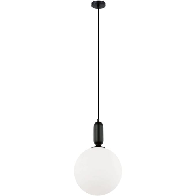 Viokef Hanglamp Neptune met glazen kap, zwart