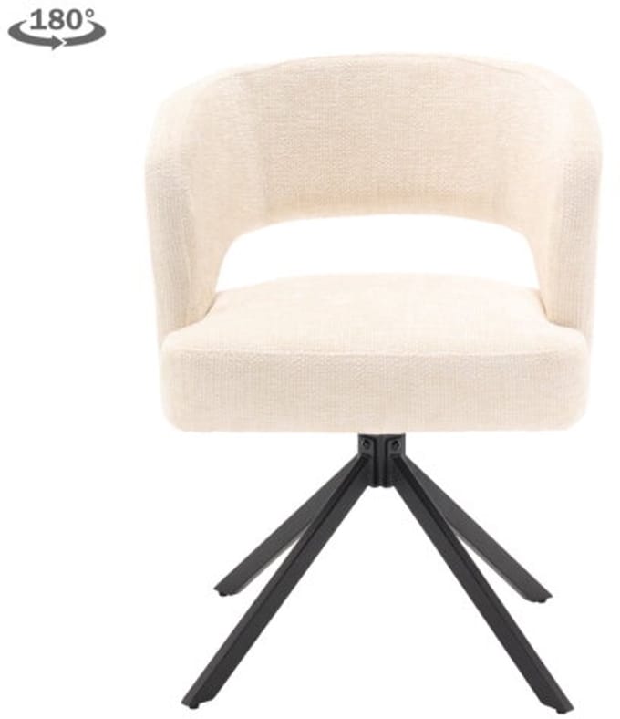 Tower Living Eetkamerstoel Mura draaibaar Chenille - Pearl