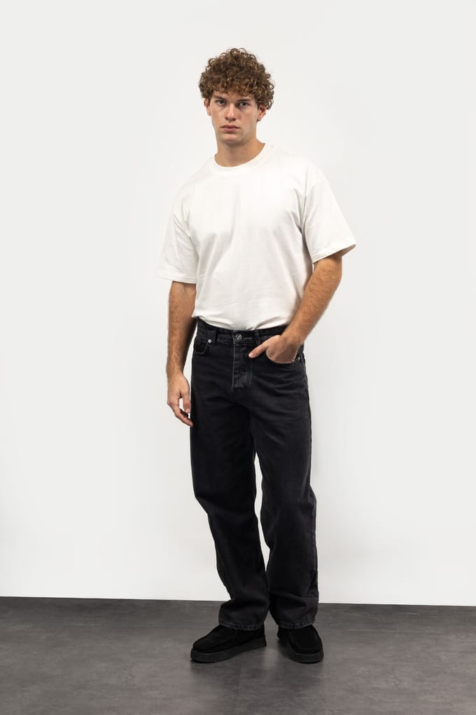 Regular Fit Mid Waist Recht Gesneden Denim Jeans