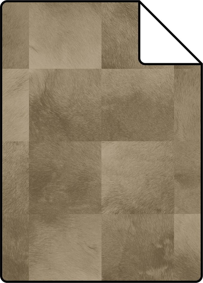 Proefstaal ESTAhome behang dierenhuid donker beige - 26.5 x 21 cm - 139182-S