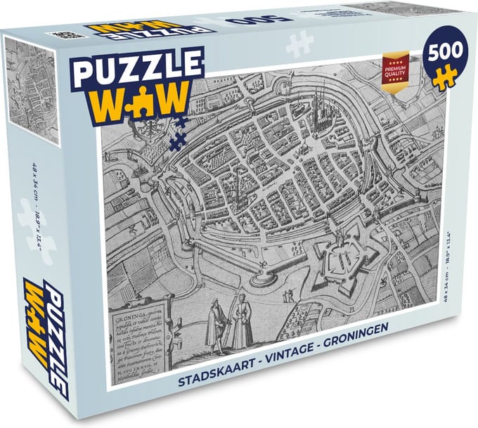 Puzzel Stadskaart - Vintage - Groningen - Legpuzzel - Puzzel 500 stukjes - Plattegrond