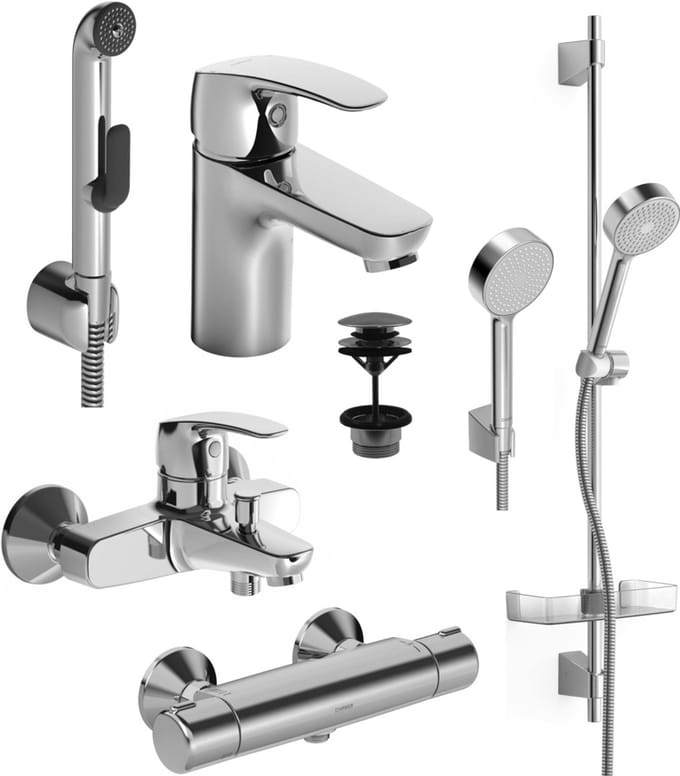 HANSA Badkamer kranen pakket HANSAPINTO 4553 DN15 Chroom, 45530080