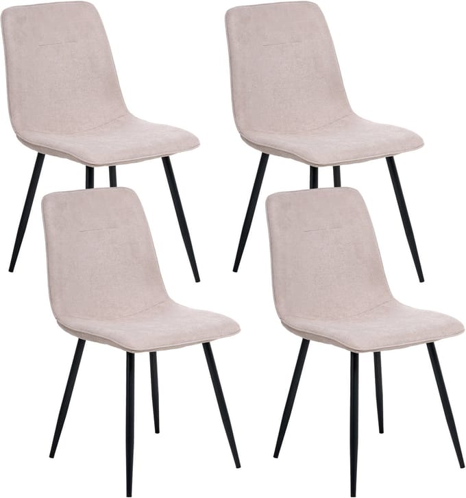 TUSCOLA - Eetkamerstoel set van 4 - Beige - Polyester