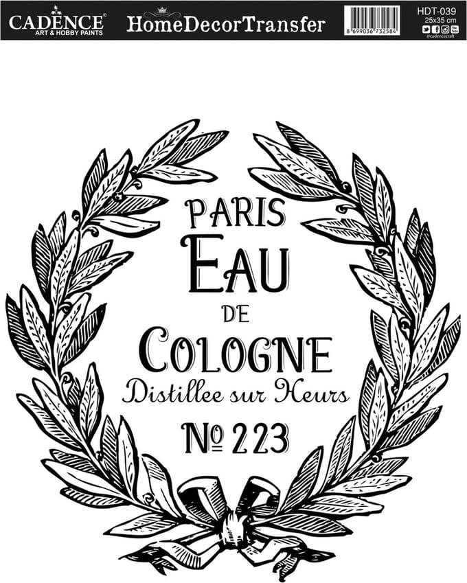 Cadence Home Deco Transfer HDT-039 25x35 cm Eau de Cologne