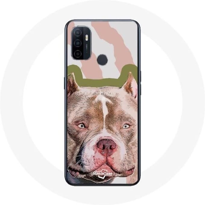 Coque - Oppo - A53 - Souple - Chien de Pitbull - Marron marron