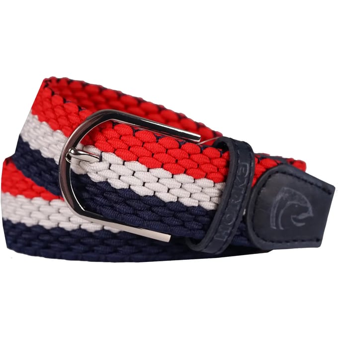 Horka Stretchriem 3,5 X 90 Cm Rubber Rood/wit/blauw Maat M