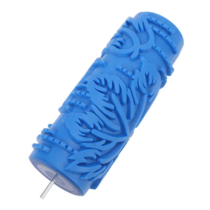 5in Patroon Verfroller Decoratieve Textuur Kunstroller Muurgereedschap Zachte Embossing Getextureerde Rubberen Roller voor Kleding blue