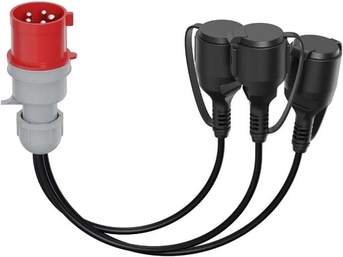CEE Power Adapter 16A met 3x230V Stopcontacten