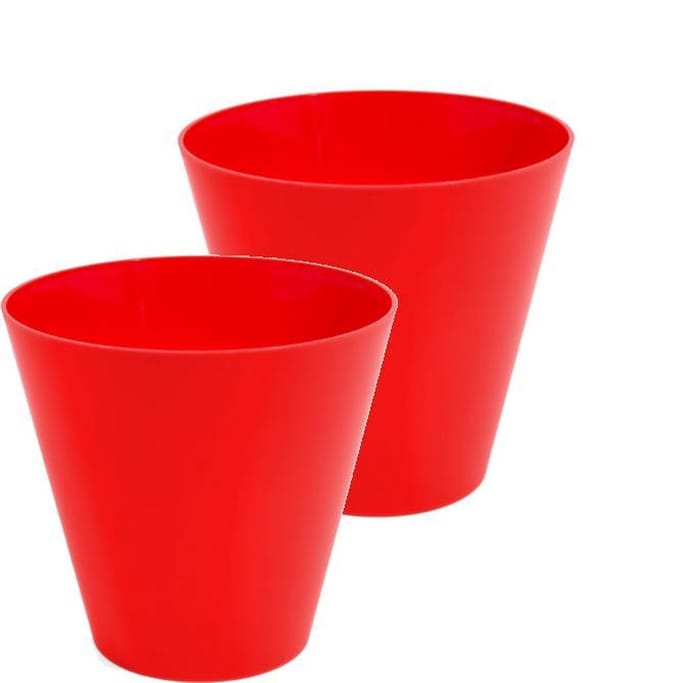 Bloempot Buiten Rond Tubus 25cm KORAALROOD Prosperplast / 2 STUKS ! /