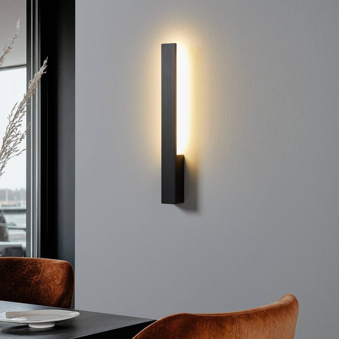 Arcchio Ivano LED wandlamp, 42,5 cm, zwart, metaal