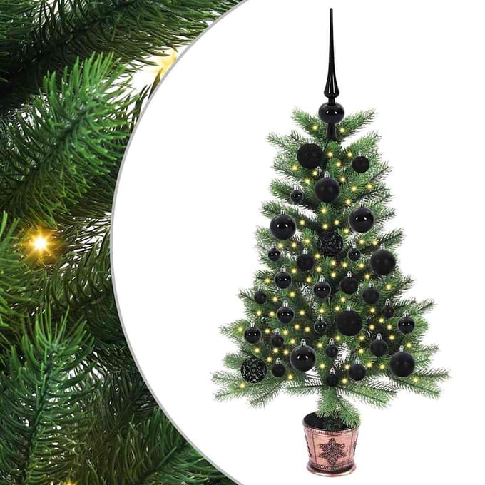vidaXL - Kerstboom - met - 150 - LED - met - standaard - Groen - 90 - cm - PE