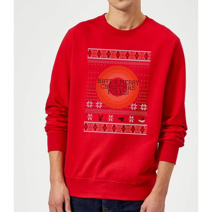 Looney Tunes Knit Christmas Jumper - Red - M