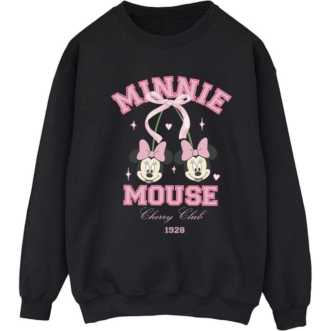 Disney Dames/Dames Cherry Club Minnie Mouse Sweatshirt (Zwart)