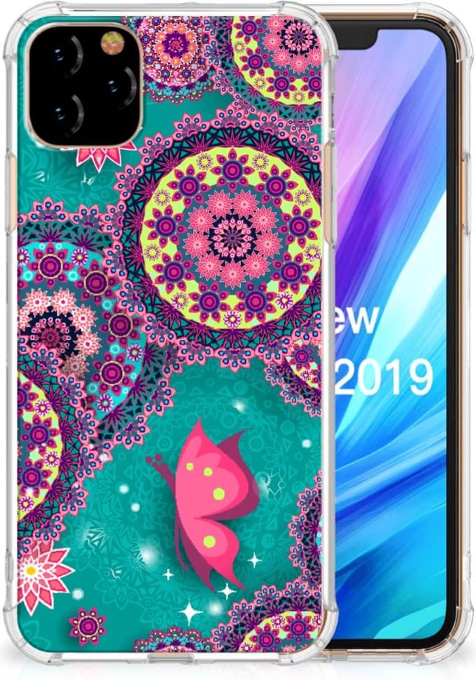 Apple iPhone 11 Pro Max Back Cover Cirkels en Vlinders