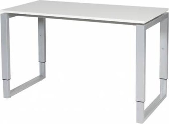 Verstelbaar Bureau - Domino Plus 120x60 wit - alu frame