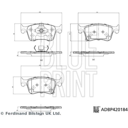 Remblokkenset, schijfrem BLUE PRINT ADBP420184