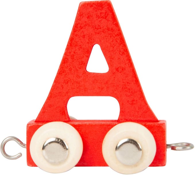 Small Foot - Houten Lettertrein Rood - A - 12 stuks