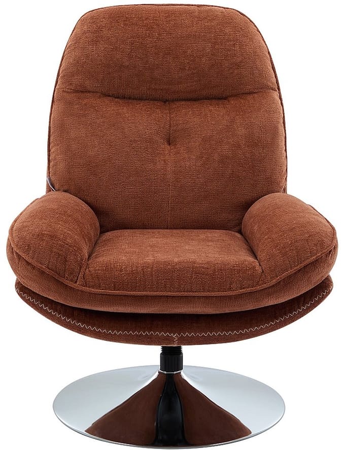 Vente-unique Draaifauteuil van terracottakleurige getextureerde stof - ILMACA