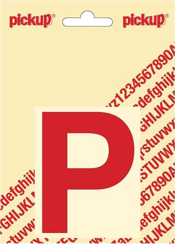 Pickup plakletter Helvetica 80 mm - rood P