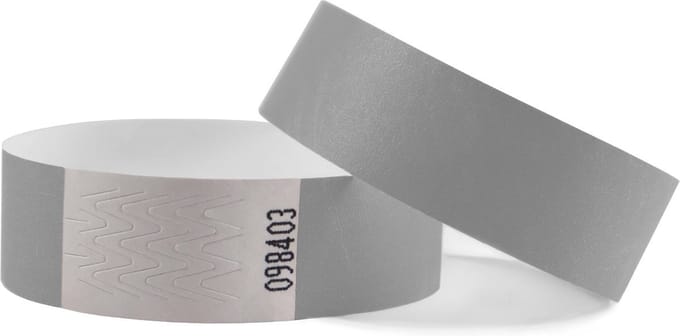 CombiCraft Blanco Tyvek Polsbandjes Zilver - 100 stuks