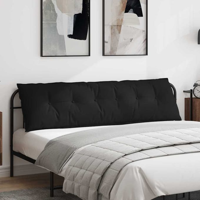 vidaXL - Rugkussen - Zwart - 180 - x - 50 - cm - Microvezel - Stof