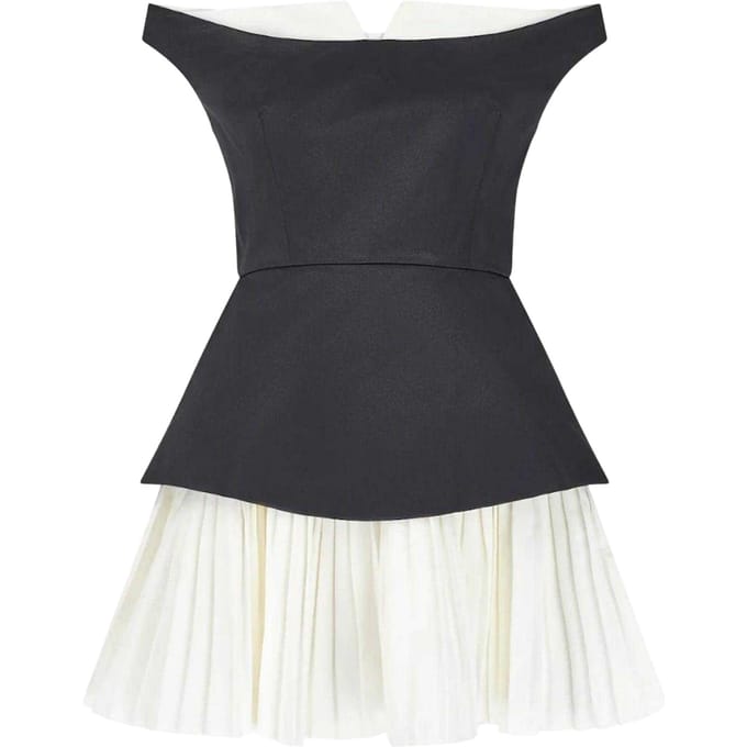 Odd Muse Dames Exclusieve No.1 Bardot Mini Jurk (Zwart/Wit)