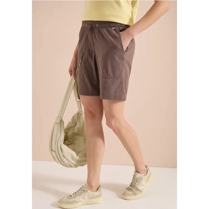 Seersucker shorts in effen kleuren