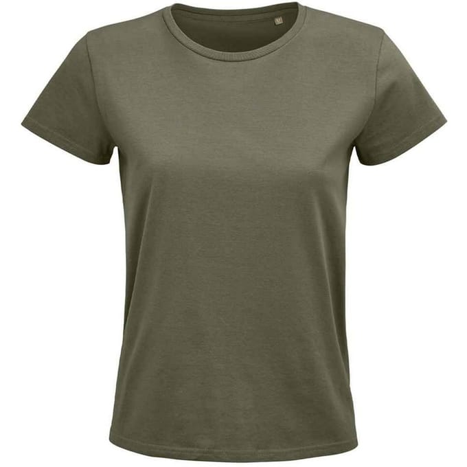 SOLS Dames/Dames Pioneer Organic T-shirt (Khaki)