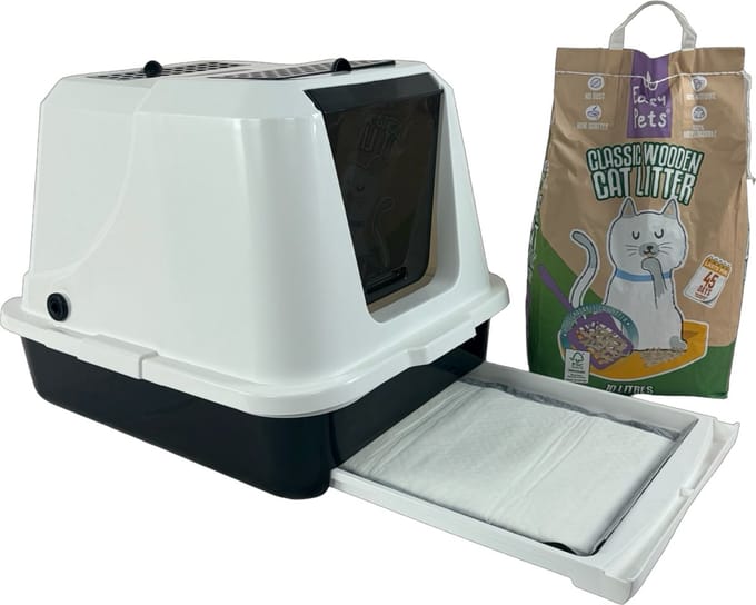 EasyPets- Houtkorrel Kattenbak bundel