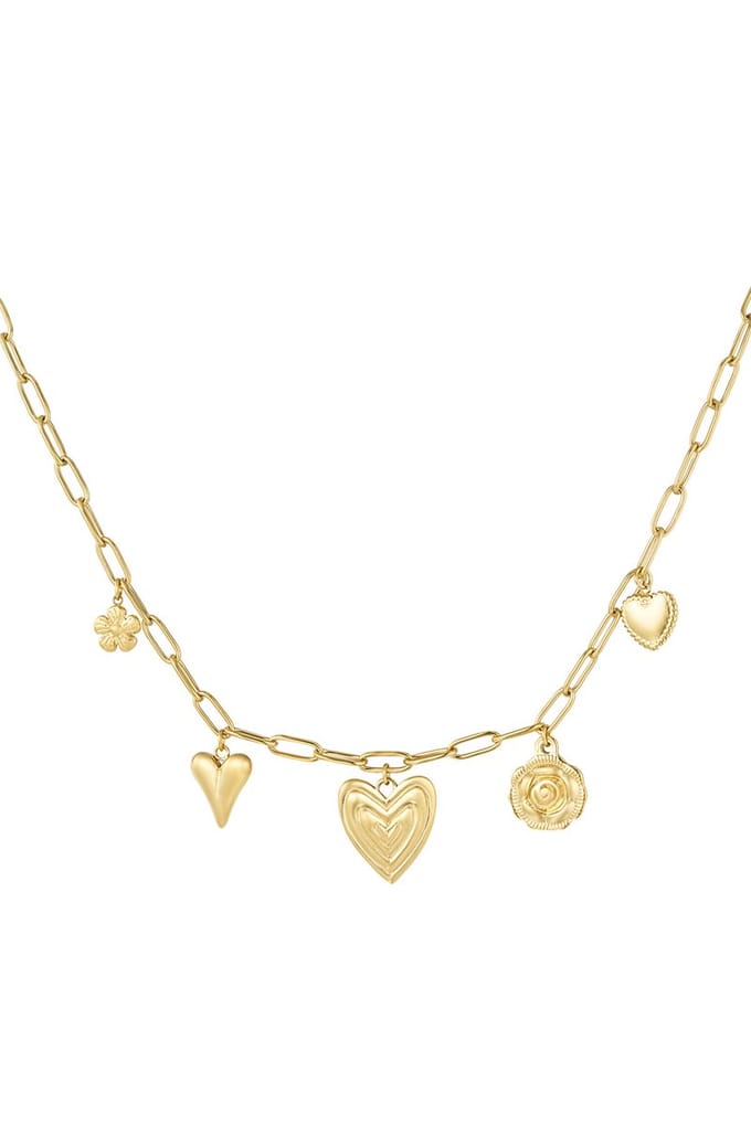 Heartfelt charms ketting - roestvrijstaal - yehwang
