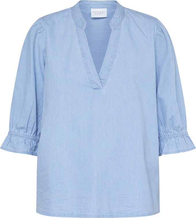 SISTERS POINT Inusa-ss - Dames Blouse - L. blue wash - Maat M