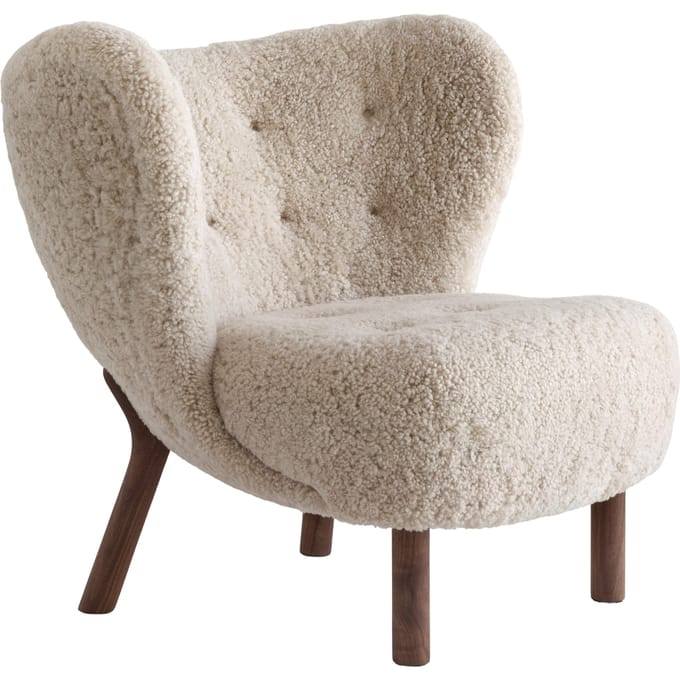 &Tradition - Little Petra VB1 Fauteuil - sheepskin moonlight - oiled walnut - beige