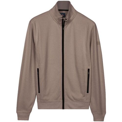 Baileys Vest Sweat Full Zip Fine Two-Tone Taupe / male