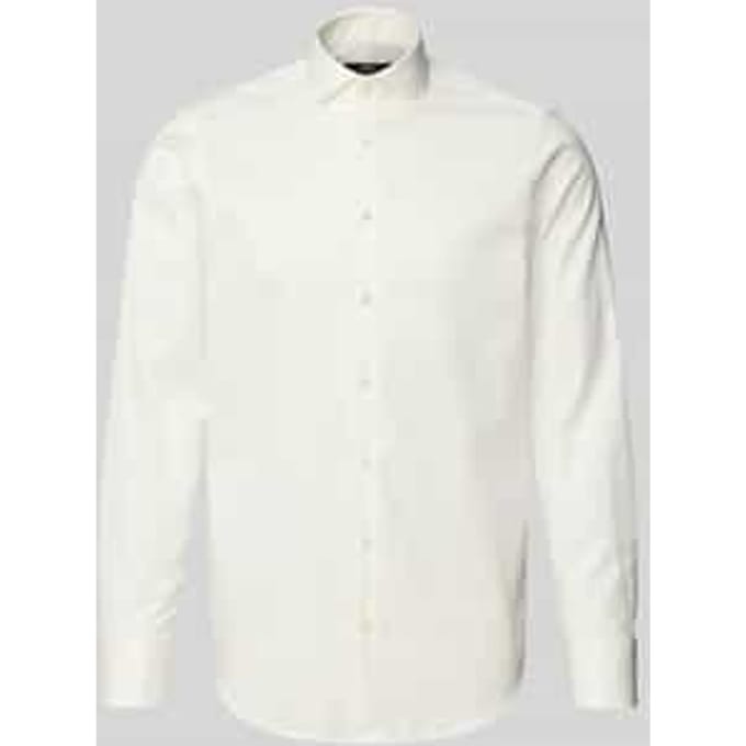 Regular fit zakelijk overhemd van twill