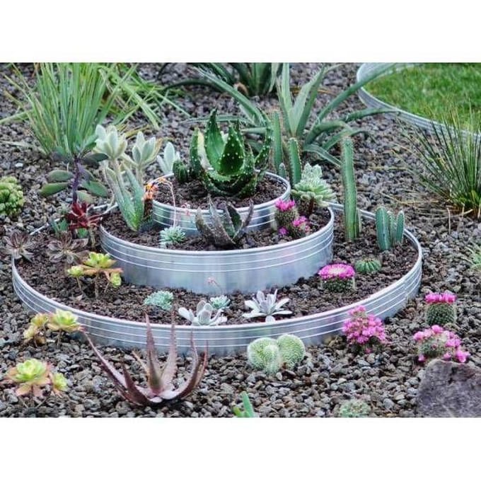 Bordure de Jardin Aluminium 3 mm pour Délimitation et Gazon, Montage Facile et Moderne gris