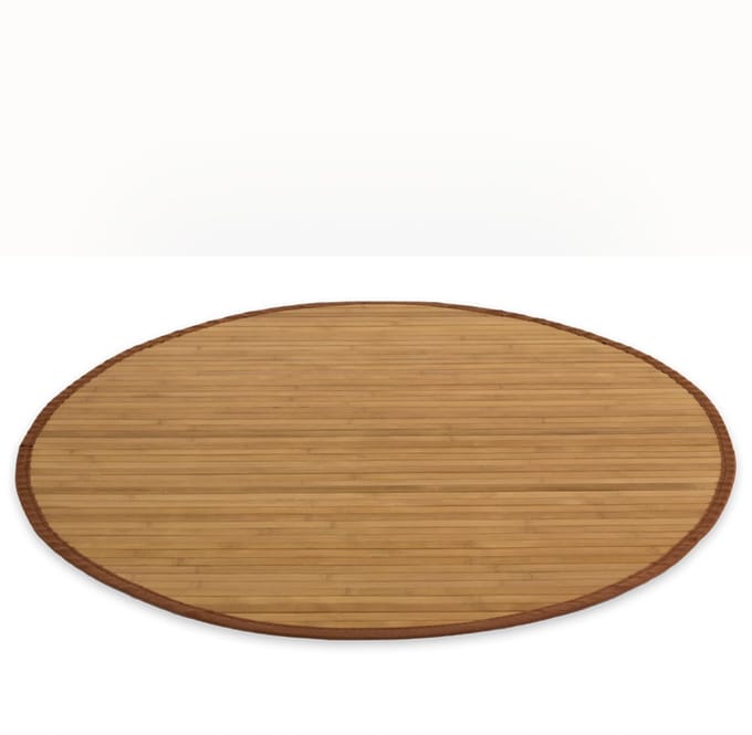 Homestyle4u Bamboe tapijt - 120 cm rond - Bruin