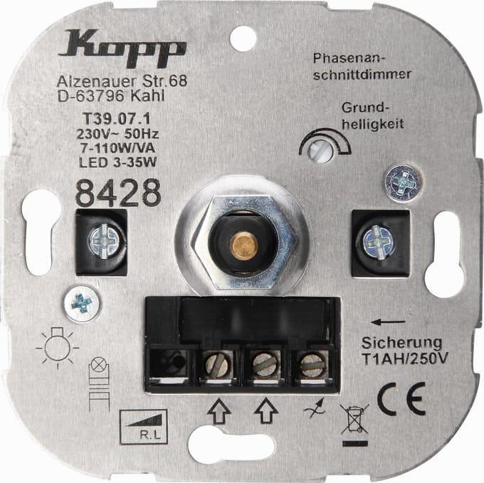 Kopp - Led wisseldimmer druk en draai LED 3 - 35W - fase aansnijding