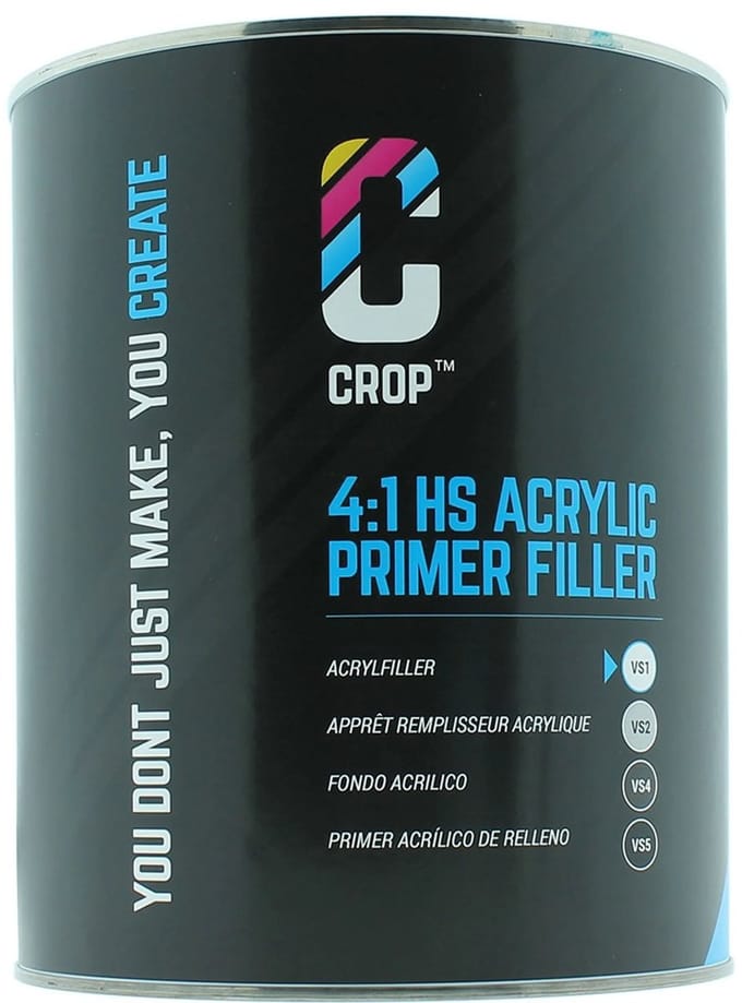 CROP 2K HS Acryl Primer Filler WIT VS1 - Blik 4 liter