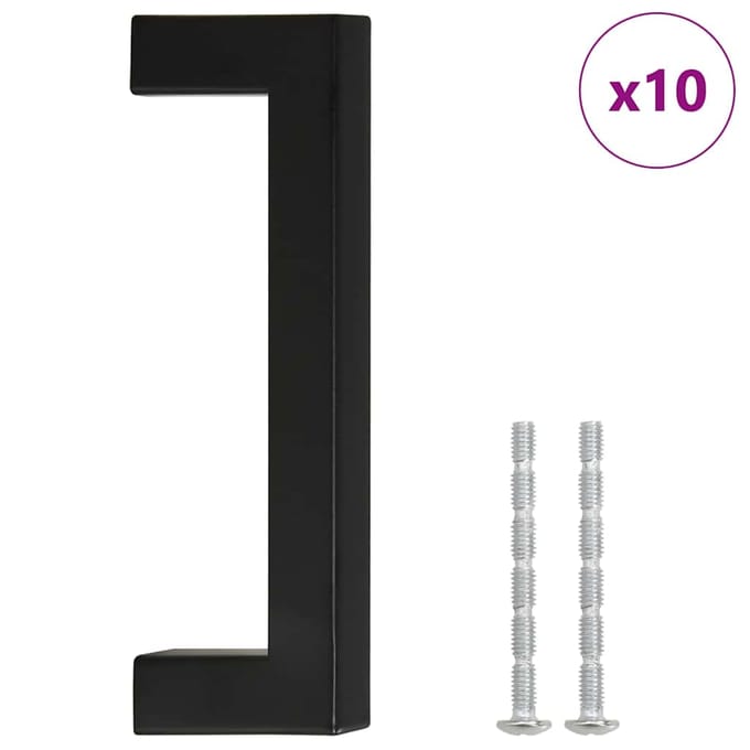 vidaXL - Handvatten - 10 - st - 96 - mm - roestvrij - staal - zwart