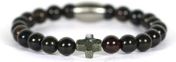 IbizaMen KIDS - pyrite kruis granaat 6mm - 15cm