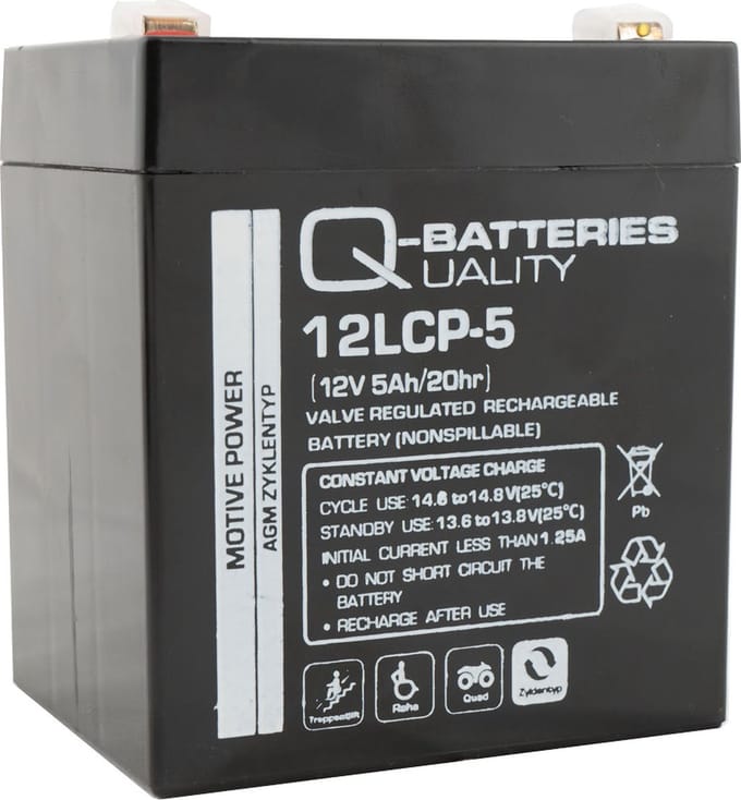 Q-Batteries 12LCP-5 12V - 5Ah AGM Accu Cyclusvast