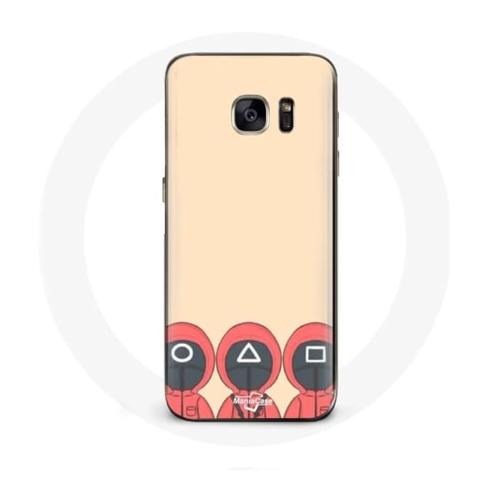 Hoesje voor Samsung Galaxy S6 Edge Squid Game Masks Triangle Square en Circle Fan Art